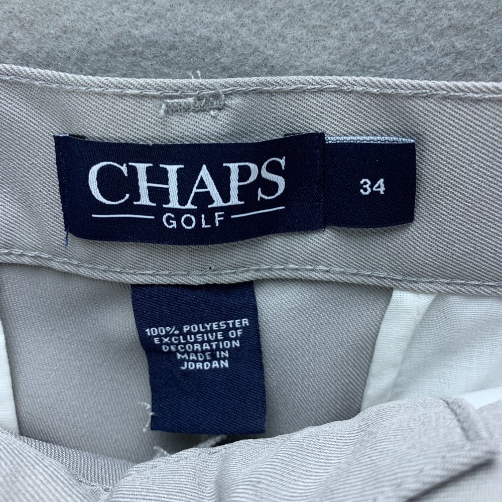 **SOLD**Chaps Ralph Lauren Mens Golf Shorts 34 Flat Front Gray Moisture Wicking - Picture 8 of 9